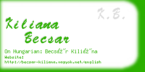 kiliana becsar business card